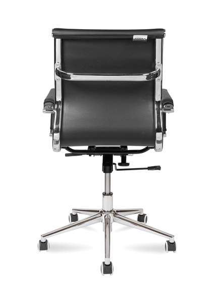 Кресло офисное Норден / Техно LB / черная экокожа / хром
