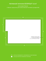 Натяжные потолки 11.8 м2, 3.6 м2