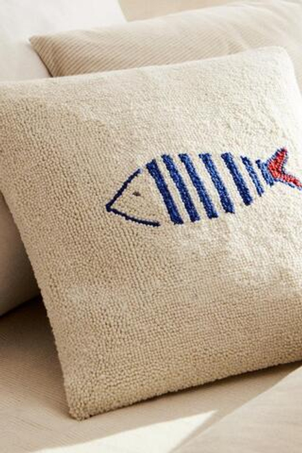 ZARA HOME ЧЕХОЛ ДЛЯ ДЕКОРАТИВНОЙ ПОДУШКИ С ВЫШИВКОЙ, ЭКРЮ
