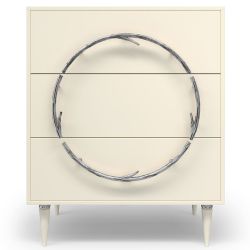 Комод Арт Колор matte Классик Сильвер с 3 ящиками Кремовый белый матовый