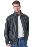 KHIMEONE Мужская кожаная демисезонная куртка (натуральная кожа наппа)