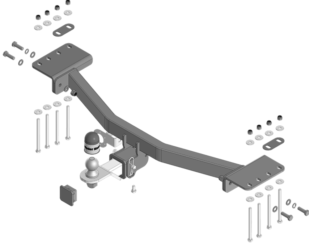 Фаркоп Motodor для KGM Rexton 2023- (оцинк. Шар)(паспорт и сертификат в комплекте)(без электрики) 92806-E