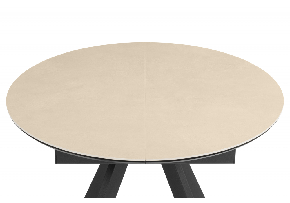 Керамический стол Woodville Трейси 90 okara light yellow, черный