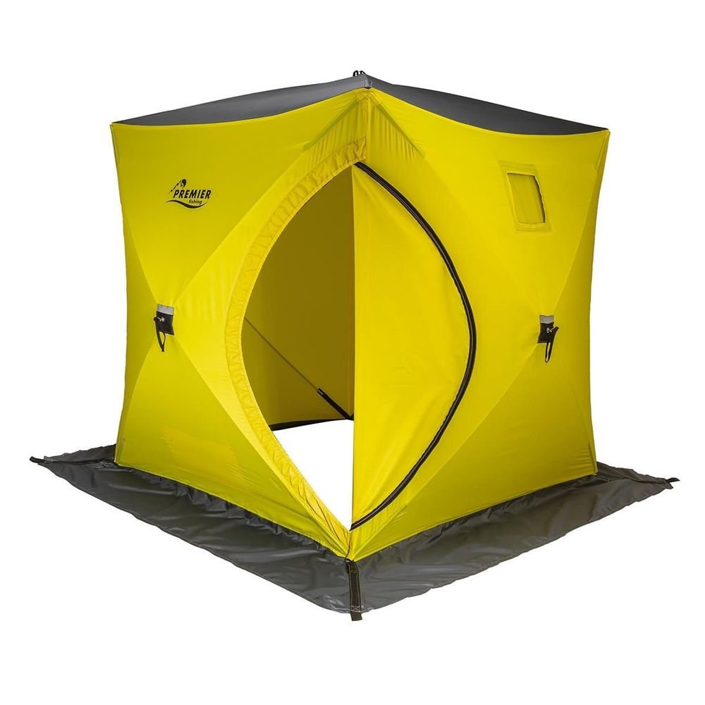 Палатка зимняя утепленная Premier Fishing Куб-2 желтый/серый (PR-WFSCI-180YG)