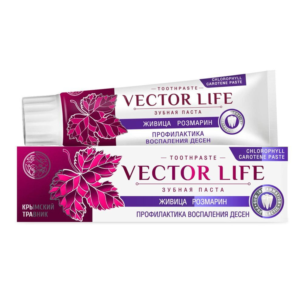 VECTOR LIFE Зубная паста "Профилактика воспаления десен" с живицей и розмарином 100г.
