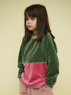 Велюровый свитшот ГРАНИТ/БРУСНИКА