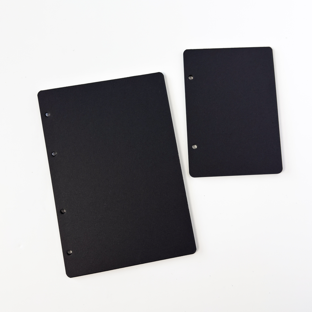 2 черных форзаца из плотного переплетного картона (4/2 кольца)