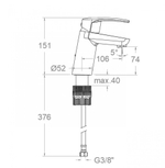 Смеситель для раковины NEW FLY 570111NM чёрный