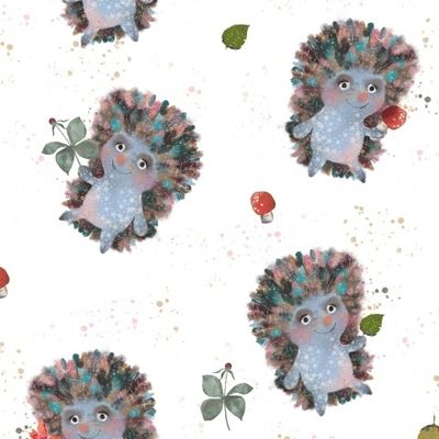 Лесной принт с ежом