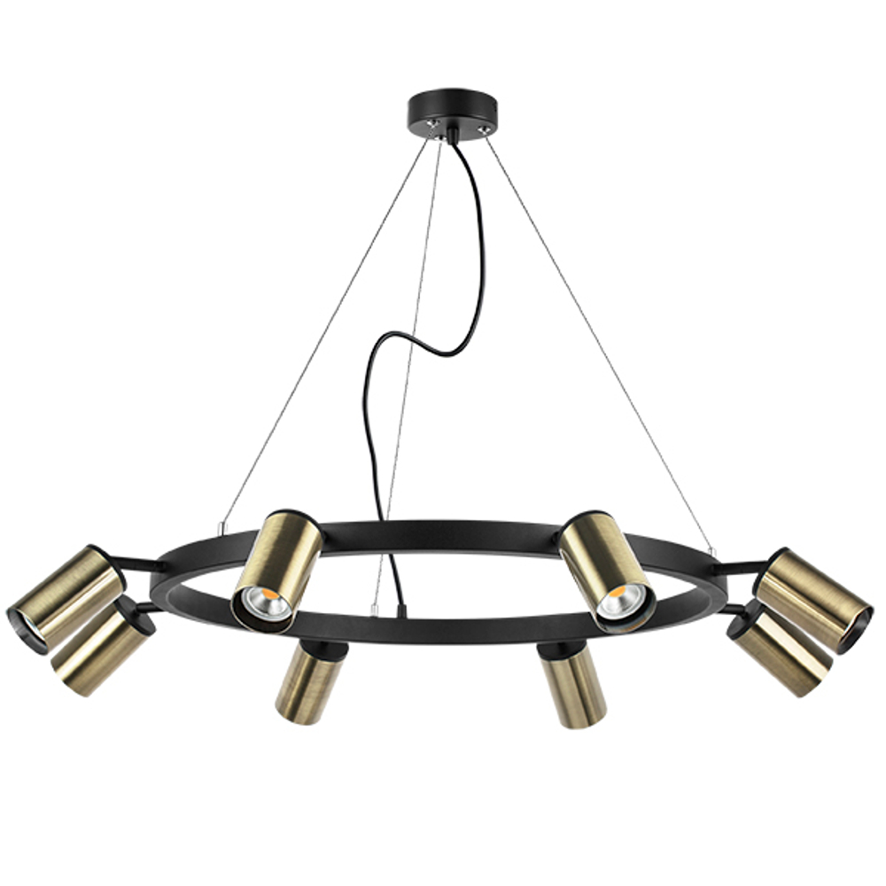 LR018318 Люстра RULLO 8х50W GU10 ЧЕРНЫЙ/БРОНЗА (571018+214431-8)