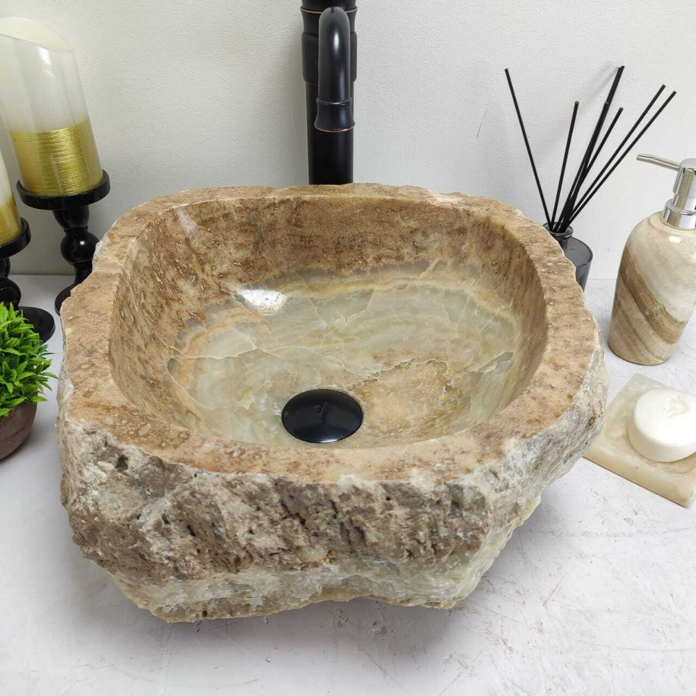 Раковина из оникса Erozy Green EO-60717 38*38*15