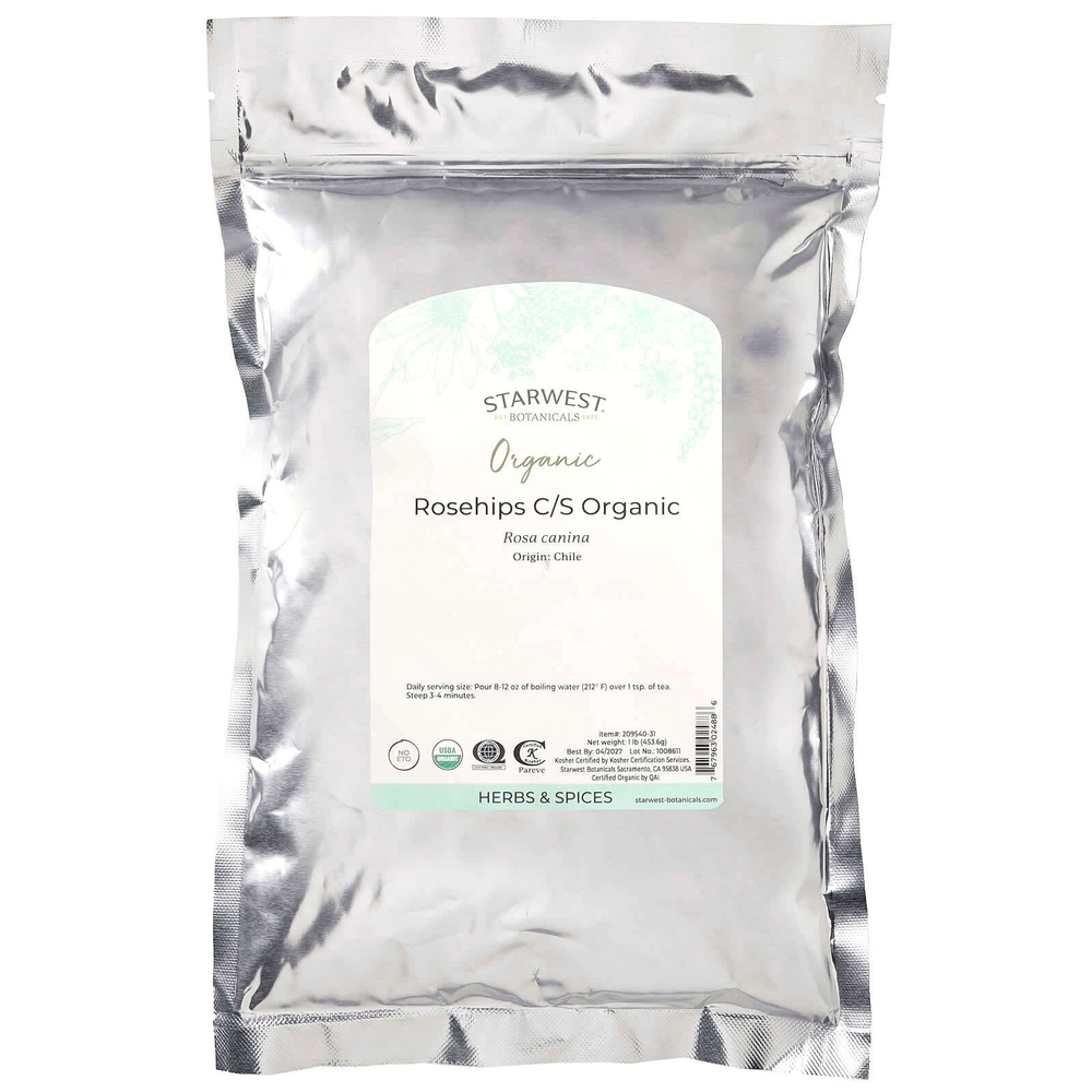 Starwest Botanicals, органический шиповник, измельченный и отобранный, 453,6 г (1 фунт)