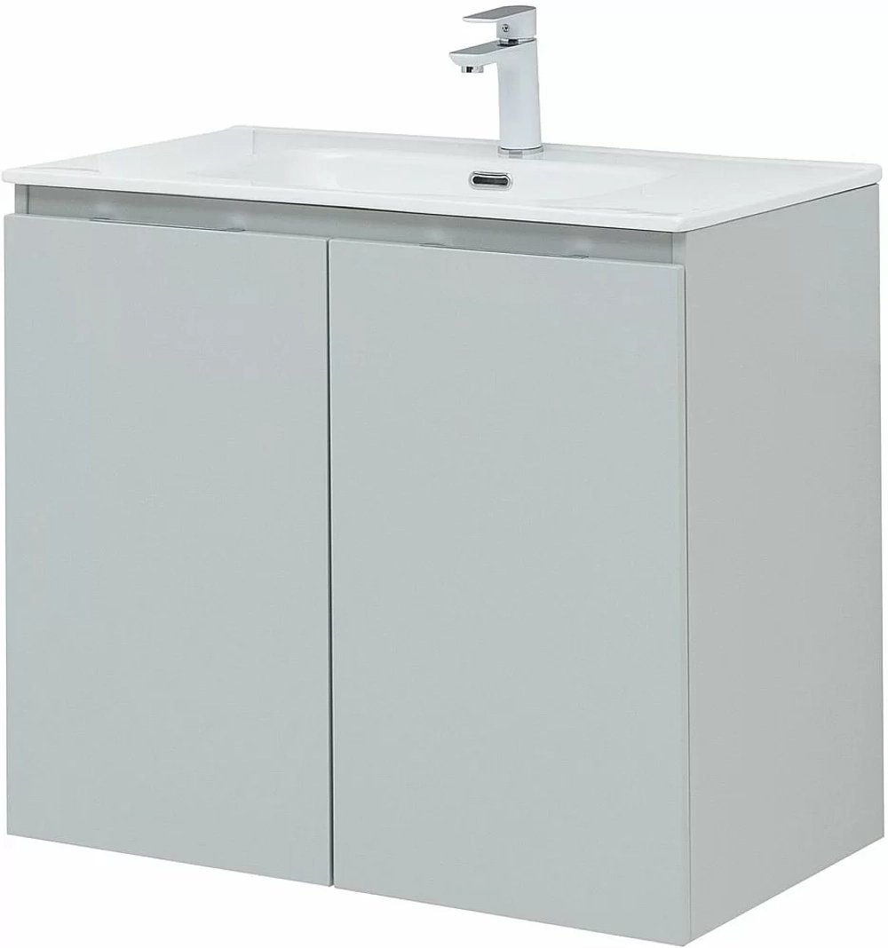 Тумба с раковиной Aquanet Алвита New 277528 80 серый