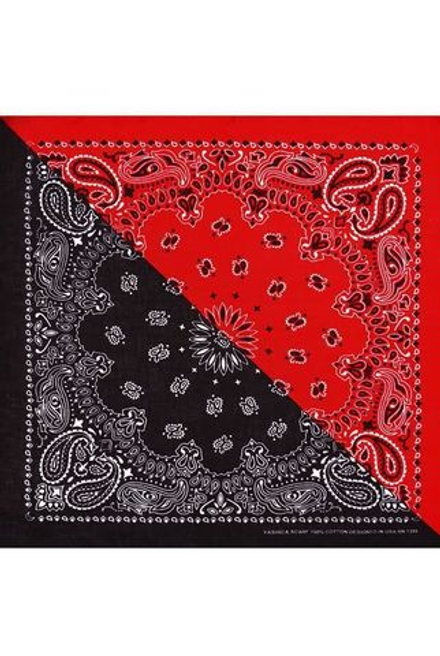 Бандана черно-красная пейсли огурцы