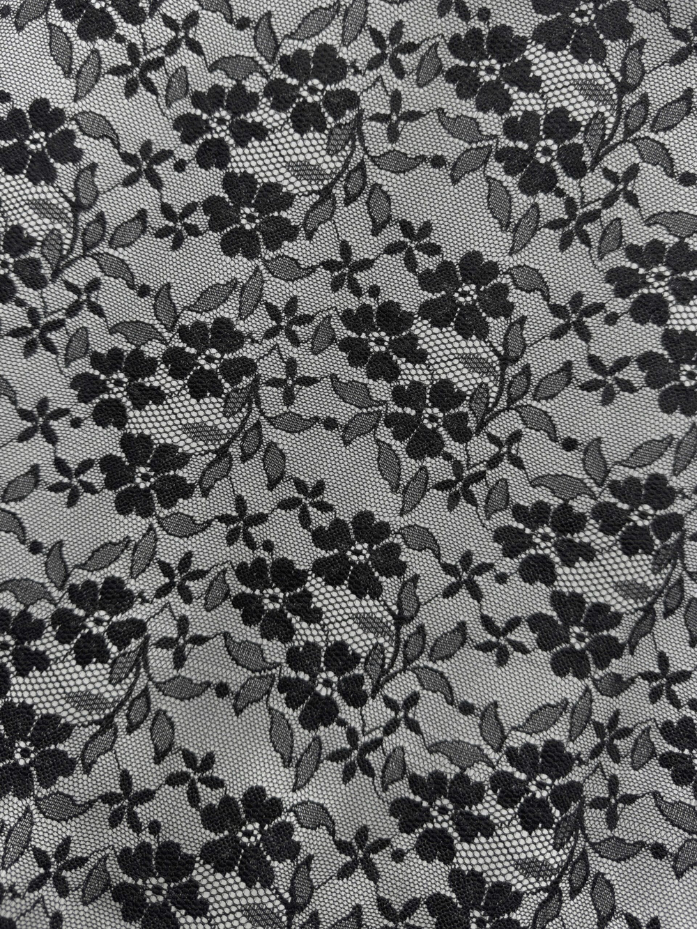 Гипюр эластичный черный ширина 150 см плотный