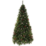 Елка «Венская» 240 см, ПВХ+Леска, ягоды и шишки (1498 веток)