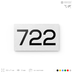 Номер на дверь 722, табличка на дверь для офиса, квартиры, кабинета, аудитории, склада, белая 120х70 мм, Айдентика Технолоджи