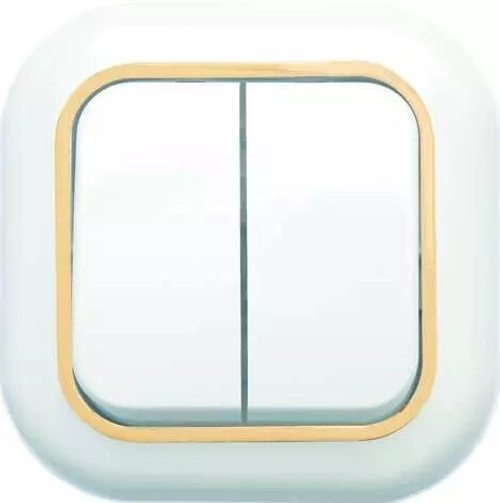 Выключатель 2-кл СП 6А бел/зол Валентина IP20 С56-034 Кунцево