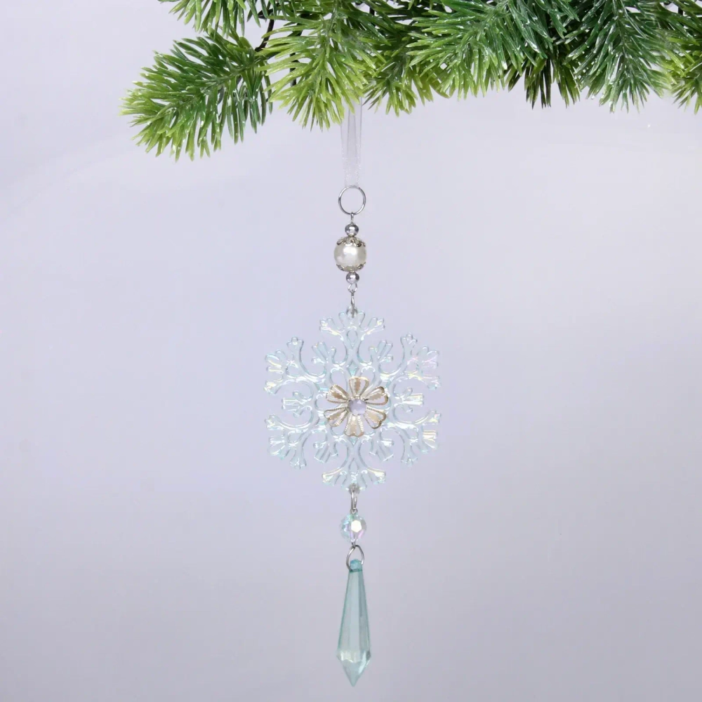 Подвеска «Ледяная снежинка» 8,5*20 см, Зелёный