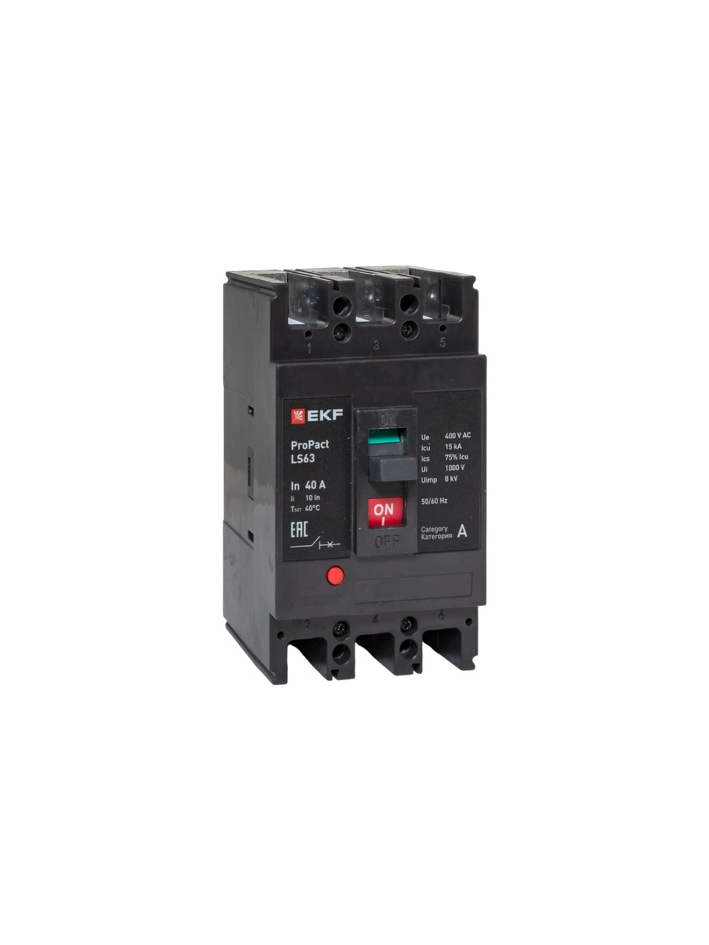 Выключатель автоматический 3п 40А 15кА LS63 ProPact EKF mccb-63-15-3-40-ls