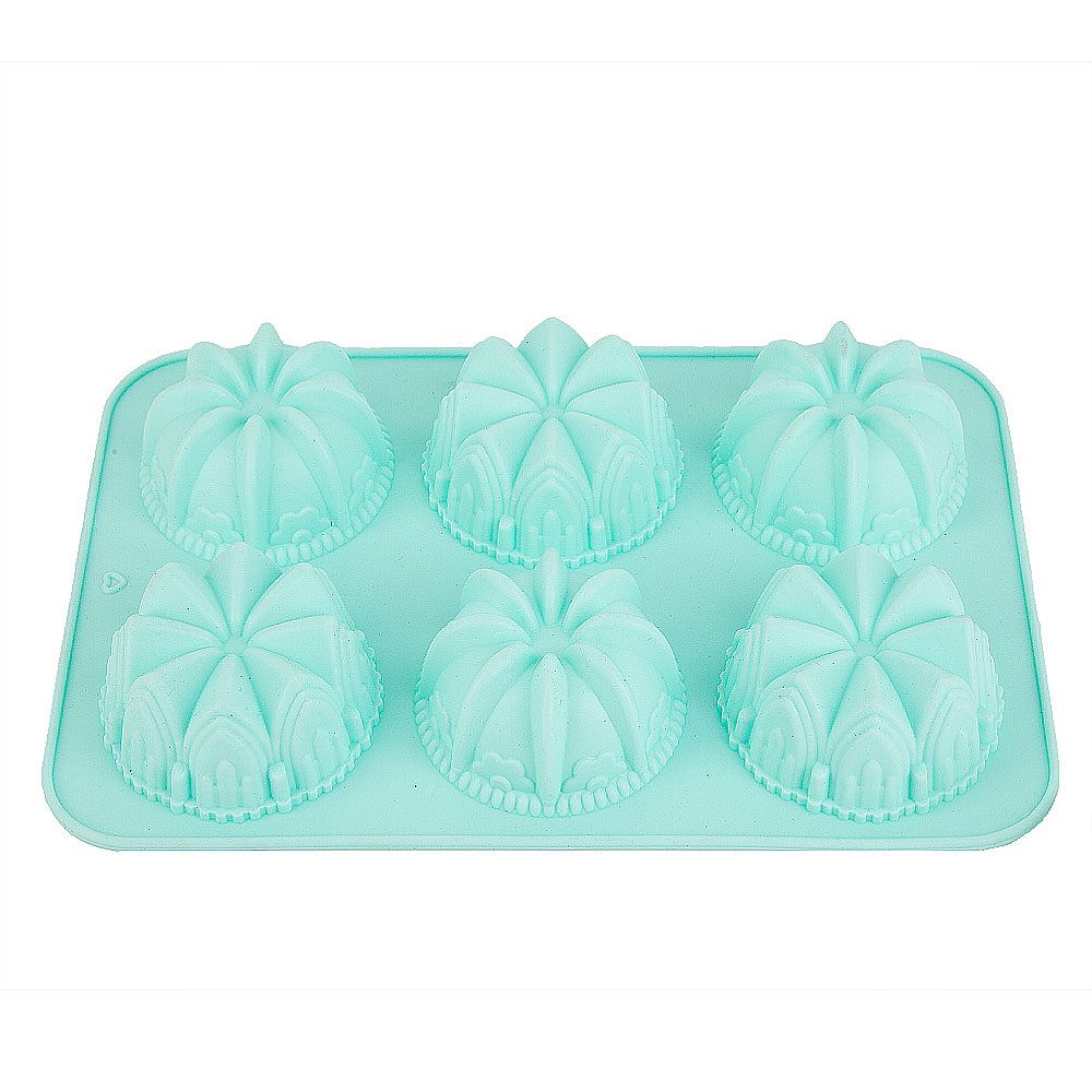 Форма силиконовая для выпечки 6 ячеек "Цветочный карнавал" 26*16,5см в ассортименте