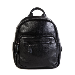 Стильный женский повседневный чёрный рюкзак из натуральной кожи Dublecity 9761