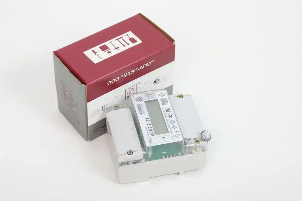 Счётчик электроэнергии АГАТ 2-32 (тариф: Екатеринбург) время Москва+2часа Т1 (7-23часов) Т2 (23-7 часов)