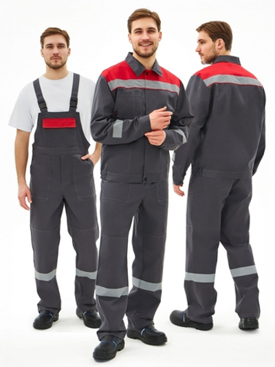 Костюм Липецк-2 СОП CH (тк.Смесовая,280) п/к, т.серый/красный