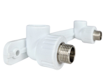 Угольник комбинированный под смеситель PPR наружная резьба 20х 1/2,  белый, РТП (24/6)