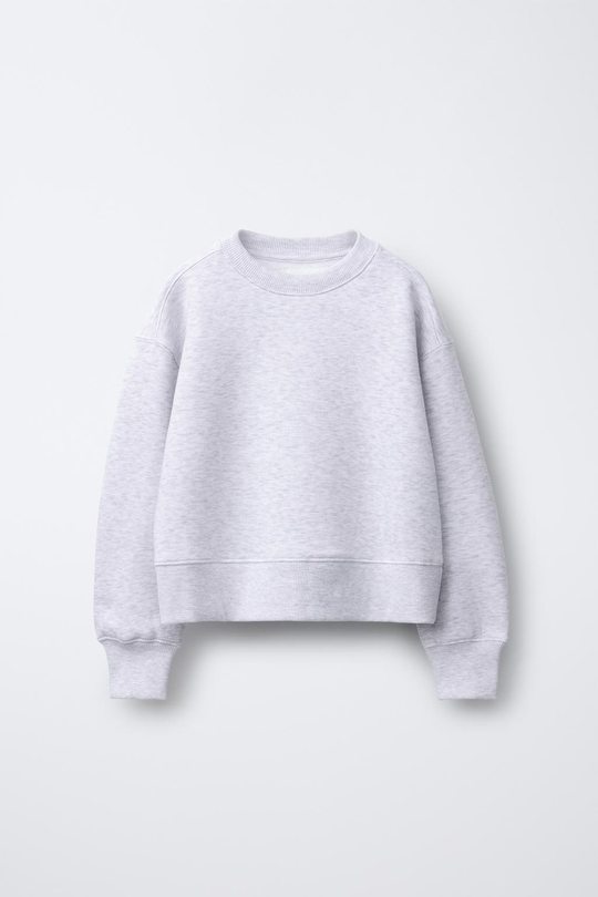 ZARA БАЗОВАЯ ТОЛСТОВКА, СЕРЫЙ МЕЛАНЖ