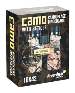 Бинокль Levenhuk Camo Moss 10x42 с сеткой - Упаковка