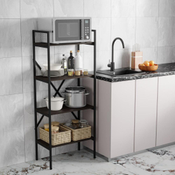Стеллаж STRONG mini loft РАЗБОРНЫЙ, серый, модульный, напольный с 4 полками, 147х40х35 см, ГРОСТАТ