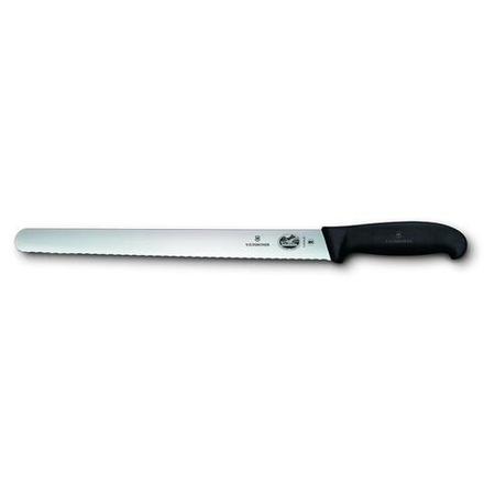 Нож для нарезки 36 см волнистое лезвие черная фиброкс ручка Victorinox Fibrox