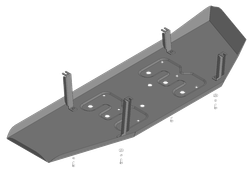 Усиленная защита топливного бака (2 мм, сталь) для Changan Hunter Plus 2023- Motodor.77210