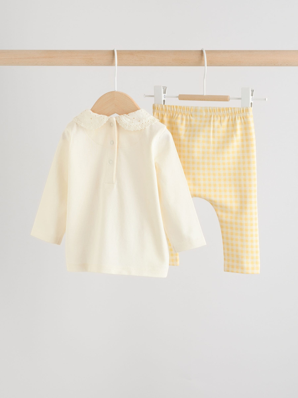 Лонгслив и легинсы в комплекте для малышей Next W78-024, Молочный, Желтый