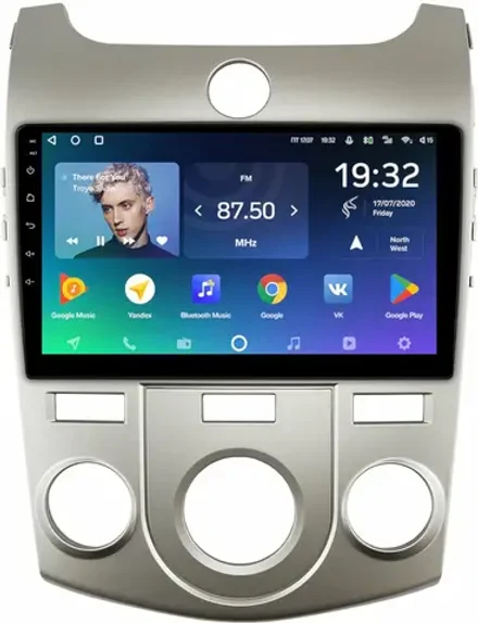 Магнитола для KIA Cerato 2 2008-2013 (кондиционер, рамка серебро) - Teyes SPRO+ на Android 10, ТОП процессор, 4Гб+32Гб, 4G SIM-слот