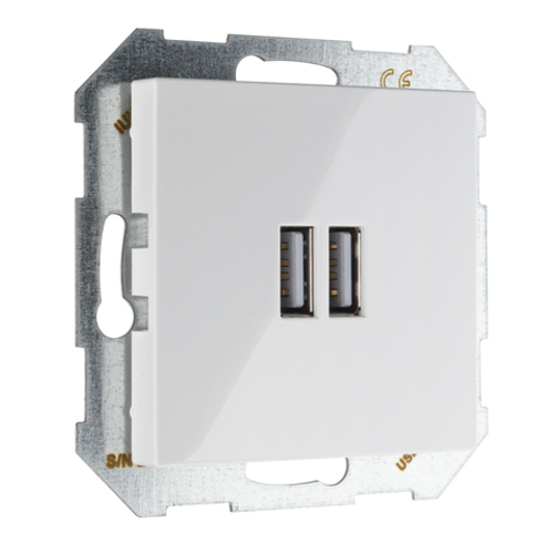 USB A+A розетка, 3400 мА LIREGUS EPSILON IUK-2-01.E/B белая