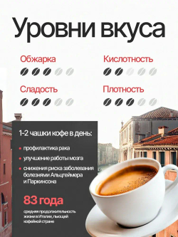 Кофе в зернах 1 кг Venezia Unica.