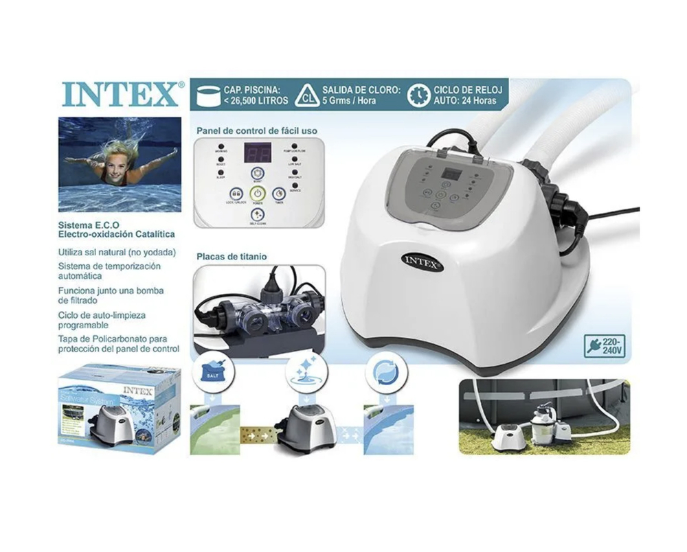 Хлоргенератор для бассейна Intex 26664, автоматическая система очистки воды 4 г/ч