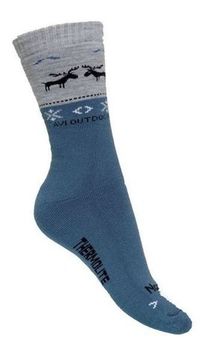 Термоноски детские с оленями серо-синие NordKapp 515/3