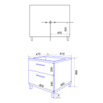 Комплект Тумба Azario Ника 80 Н 815х470х860 напольная, с раковиной Tempo 80, белый глянцевый (CS00091370)