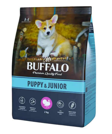 Mr.Buffalo 2кг Puppy&amp;Junior Сухой корм для щенков Индейка