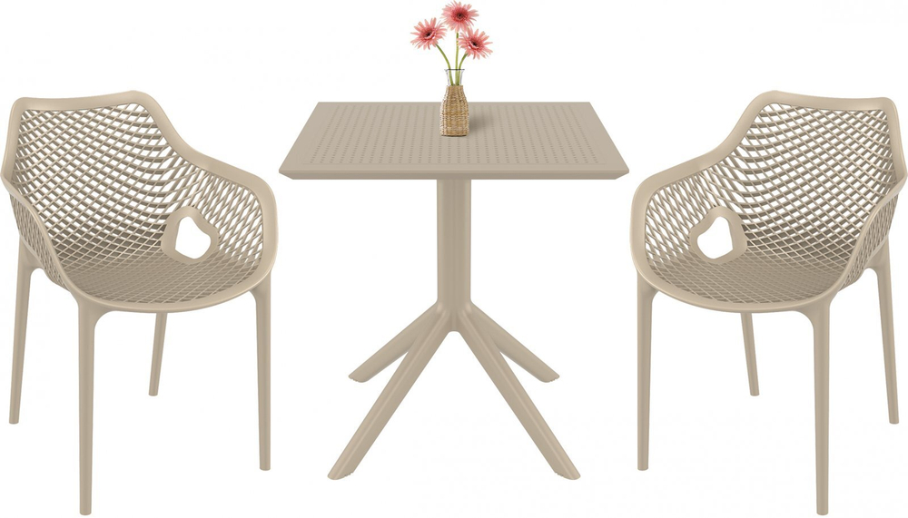 Комплект пластиковой мебели Siesta Contract Sky 70 Air XL, бежевый