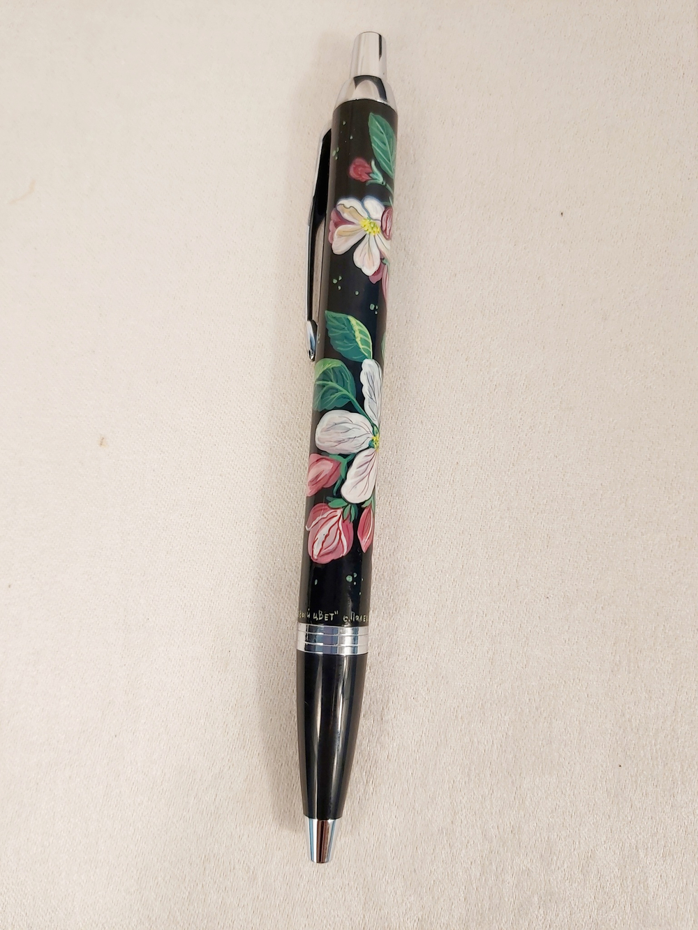 Ручка "Яблоневый цвет" с ручной росписью Палех