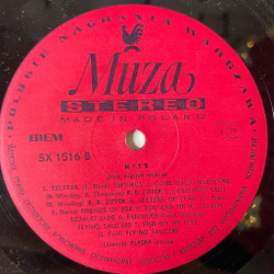Винтажная виниловая пластинка LP Hits From English Records (Польша 1977)