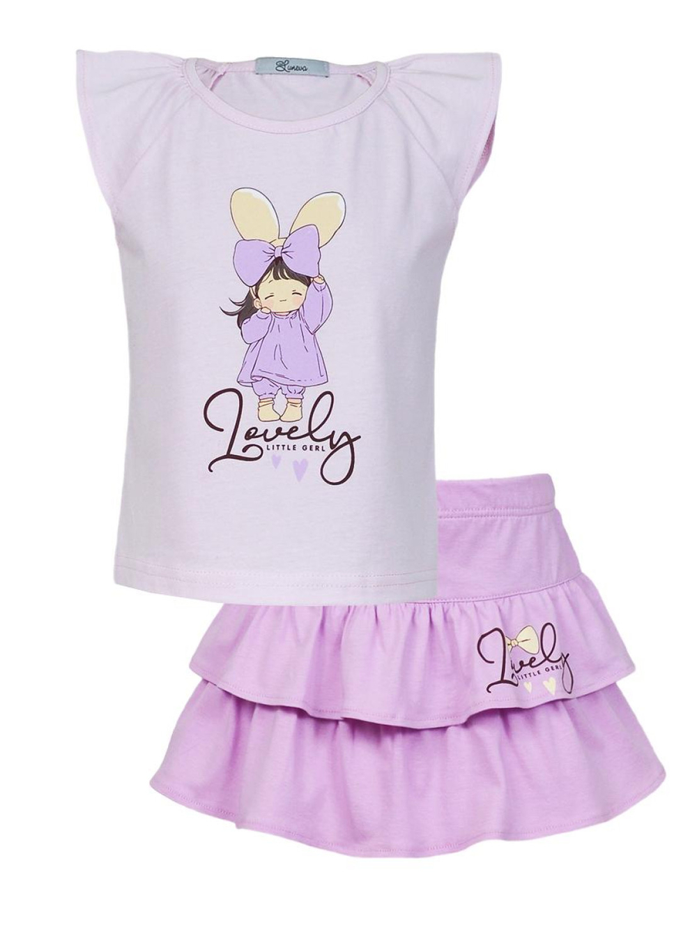 02-136-1 Комплект для девочки (фуфайка+ юбка)