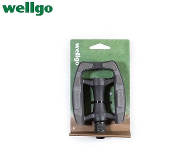 Педали WELLGO, платформенные (комплект 2 шт.) 9/16", 100x63 мм, пластик/сталь, с эластомерными накла