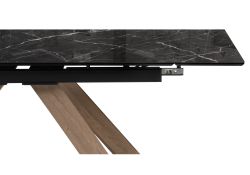 Стеклянный стол Гарднер 140х80х76 черный / дуб монтана