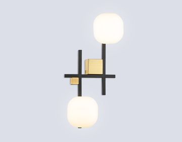 Бра 2*G9 LH51019 черный/латунь/белый матовый High Light Modern Ambrella