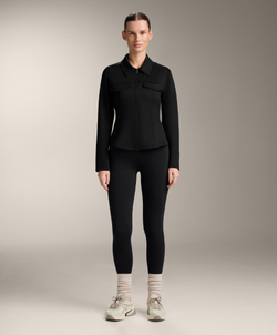 Oysho Куртка с эффектом неопрена в рубчик, черный